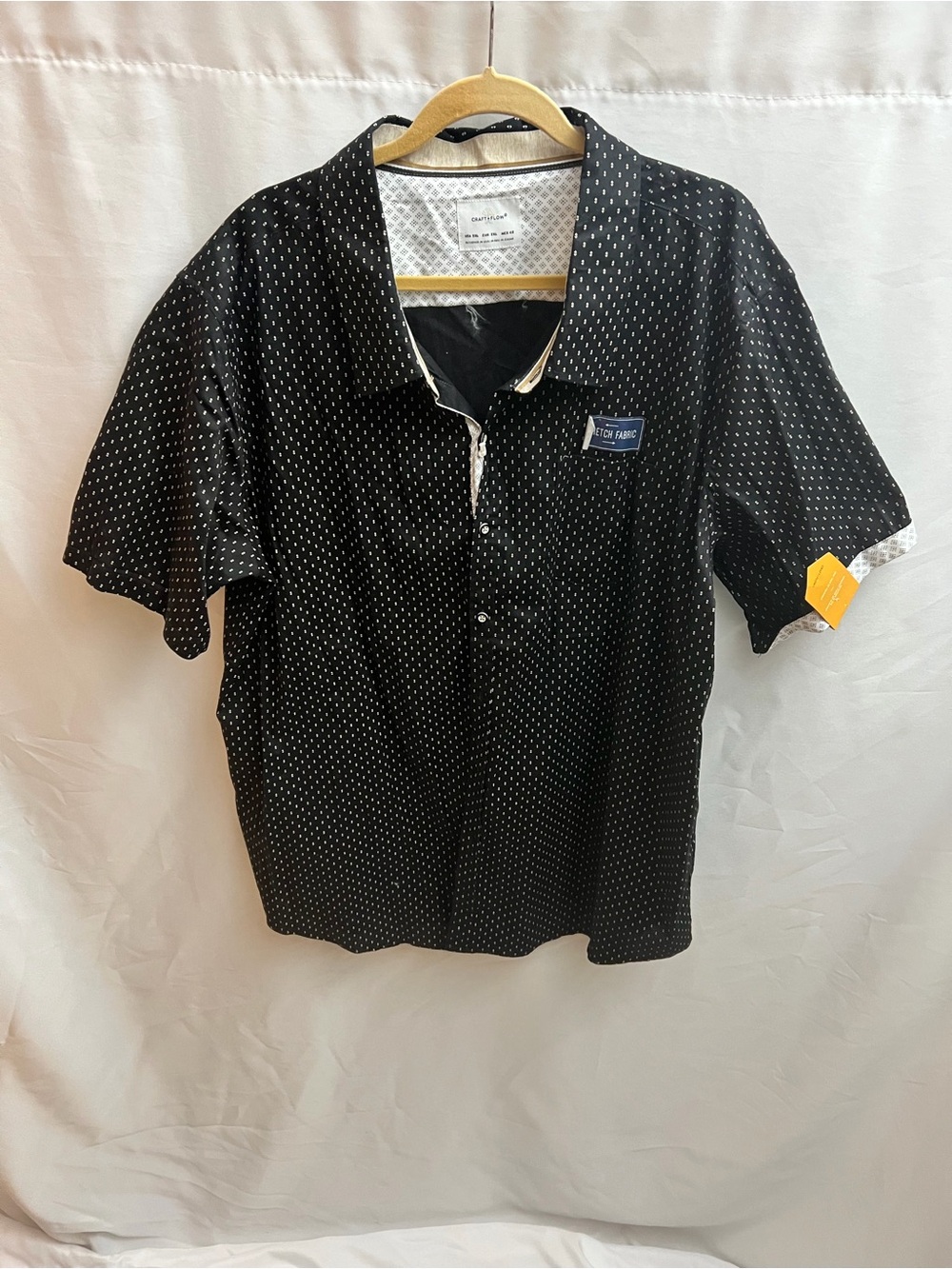 Craft + Flow Men’s 3XL Black Stretch Short Sleeve Button Up Shirt